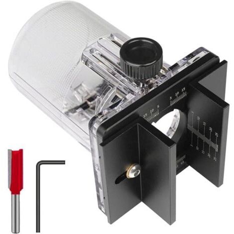 Localisateur de rainurage pour défonceuse à bois, 2 en 1 réglable de haute précision, accessoires de fixation pour machine à rainurer de 65 mm (1/4)