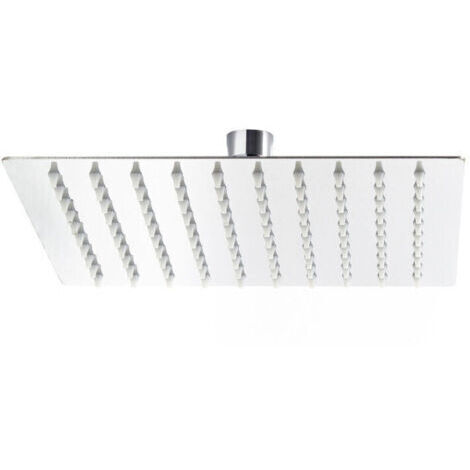 Pommeau de douche carré, 25 x 25 cm, effet pluie, acier inoxydable, accessoire de salle de bain, spa (1/4)