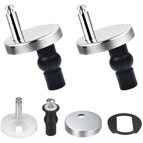 Lot de 2 Fixation Abattant WC Universelles Abattant de Toilettes à Charnière Couvercle de Toilettes Abattant Fixations,Convient à Toutes Sortes de Styles de Toilettes,Montage Facile , (1/4)