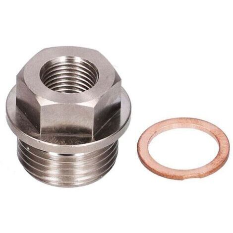 Adaptateur de capteur M18x1.5 à 1/8NPT filetage capteur de température d'eau d'échappement raccord avec joint (1/4)