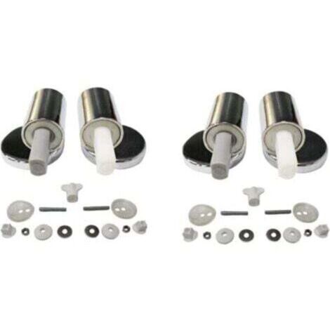 Lot de 2 Kit de remplacement pour abattant WC traditionnel et contemporain avec charnières à fermeture douce à dégagement rapide, Charnières de fixation supérieure