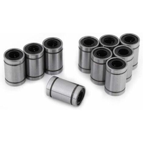 10pcs LM8UU 8mm Roulement à Billes Linéaire Double Bague Scellée pour Rod 3D Imprimante CNC Pièces (1/4)