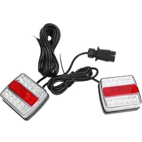 12 V IP68 pour camions/remorques/jeeps/bateaux/bus/camions/fourgonnettes/camping-cars Compatibilité universelle Submersible Rouge Ambre 16 LED Indicateur de stationnement Kit d'éclairage de plaque d' (1/4)