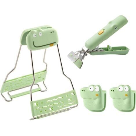 Ensemble anti-brûlure résistant à la chaleur, pince pour bol chaud en acier inoxydable, pince pour égouttoir à vaisselle anti-brûlure de cuisine, pince pour plaque chauffante anti-brûlure [Classe éner (1/4)