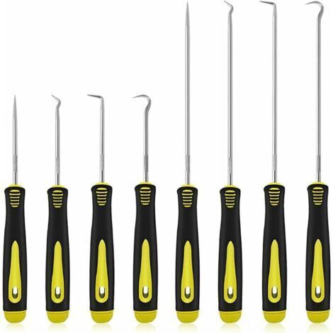 Lot de 8 crochets longs et courts pour retirer les tuyaux de voiture, extracteur de joint d'huile, crochet de joint torique, garniture de tuyaux sous vide, outil de voiture (1/4)