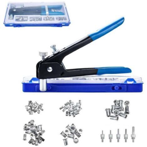 Kit de pièces à riveter 86 pcs avec écrous M3 M4 M5 M6 M8 et 5 broches - Outils d'inserts filetés pour rivets - (1/4)