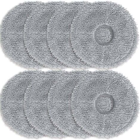 Lot de 8 lingettes microfibres gris foncé pour aspirateurs robots L10s Ultra / L10 Ultra / L20 Ultra / L10s Pro Ultra Heat / X40 Ultra Complete et Xiaomi X10+ / X20+. Accessoires de rechange. (1/4)