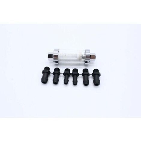 Raccords universels 3/8 "1/4" 5/16 ", filtres à carburant en ligne réutilisables en verre à gaz chromé (1/4)