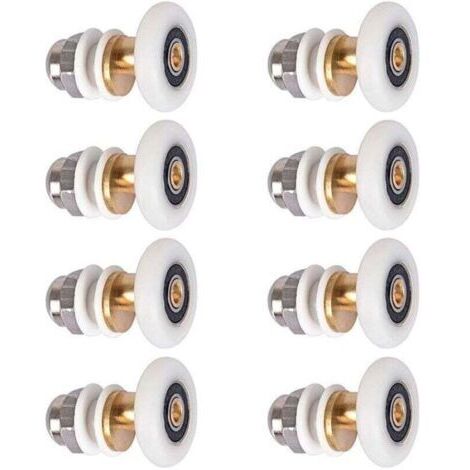 8 Pièces Roulettes Douche 25mm, Roulette Porte Coulissante Douche Roulement pour Porte de Douche (1/4)