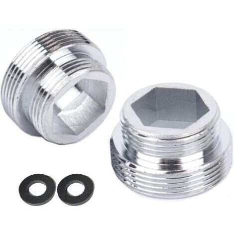 Lot de 2 adaptateurs de robinet en métal pour robinet de cuisine (M18 à M22) (1/3)