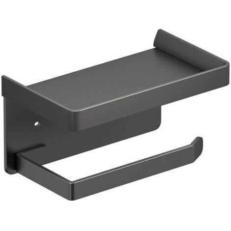 Support Papier Toilette Mural, Porte Papier Toilette, Espace Aluminium Porte Rouleau Toilette, Installation avec Vis Ou Auto-adhésif, Derouleur Papier Toilette Murale, Porte Papier WC (1/4)