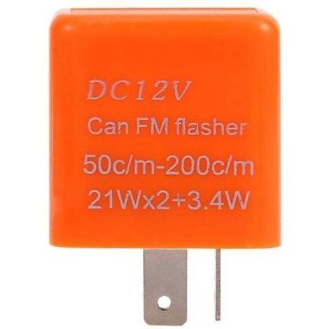 Clignotant Moto Universel 2 Broches Vitesse Réglable Relais Clignotant LED 12V Orange (1/4)