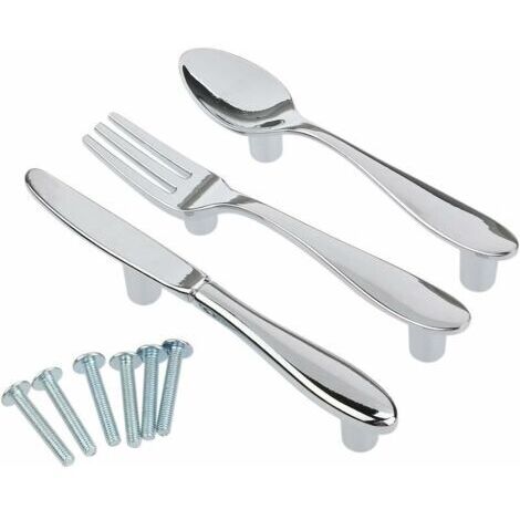 3pcs couteau cuillère fourchette armoires de cuisine tiroir placard Pull manches boutons (1/4)