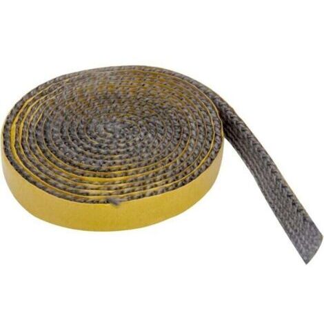 Joint Insert Cheminée, Joint D'étanchéité pour Cheminée, Joints D'étanchéité Résistante à la Chaleur, Joints Tressé Auto-adhésive pour Poêle, Cheminée, Tube Poele (2m x 15mm x 3mm) (1/4)