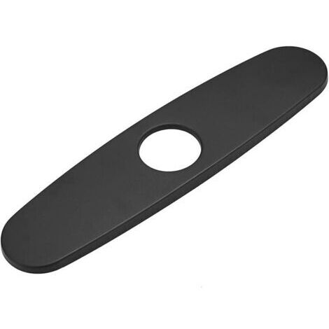 Plaque de robinet décorative, Anti-égratignures, Acier inoxydable, 10", Noir (1/4)
