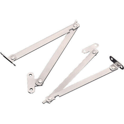Charnière Meuble 4 pcs Charniere Ascenseur en metal Support Charniere Meuble Réglable Charniè Pliante Argent pour Porte Placard Fênetre (1/4)