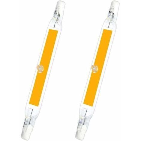 Lot de 2, R7S 78mm LED 5W Warm White 3000K, 500LM, R7S J78 COB LED Linear Replacement Halogen Pencil 40W 50W, R7S LED 78mm Ultra Slim Bulb for Mini Projector/Wall Lamp, Non Dimmable. (1/4)