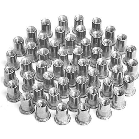100 pièces écrou à Sertir M4 M5 M6 M8,écrous de Rivet Insert Fileté,écrous à Sertir en Acier Inoxydable,Utilisé pour Réparer l'artisanat de Décoration de Meubles (1/3)