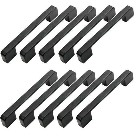 10pcs Poignée Meuble Entraxe 96mm-Poignée Porte Cuisine Noire Poignee Barre Meuble Poignee De Cuisine Noire 96mm