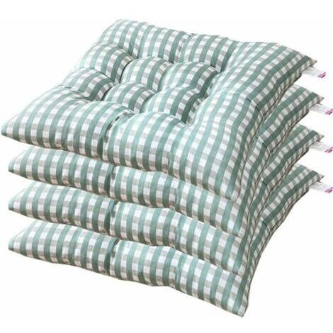 Coussin de Chaise 40x40 cm, Lot de 4 Coussins (Vert) (1/4)