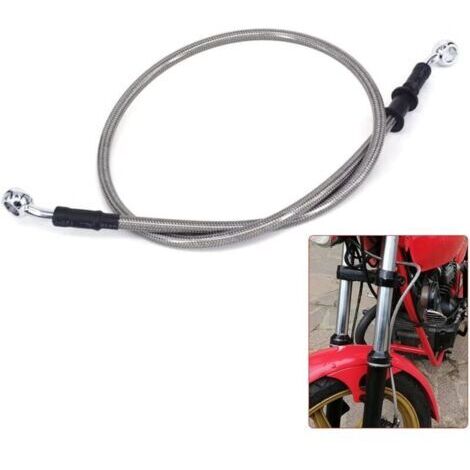 Durite Frein Moto 120cm,Durite Embrayage Hydraulique Durite Aviation pour Pit Bike Dirt Bike Enduro Motocross ATV Quad-Argent (1/4)