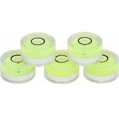 Niveaux à bulle ronds 5PCS, mini inclinomètres de niveau à bulle circulaire, niveau à bulle circulaire pour trépied, phonographe, plateau tournant, 15x8mm (1/4)