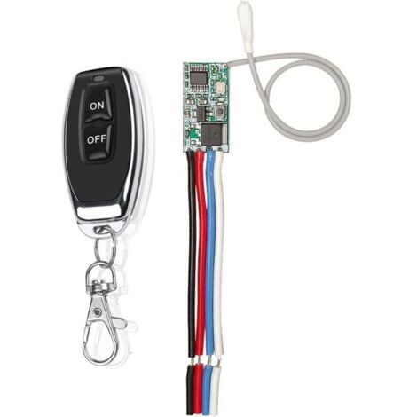 Interrupteur Telecommande,Kit D'Interrupteur Sans Fil ,Avec TéLéCommande 433 Mhz Rf éMetteur Et RéCepteur à Bascule Momentané (1/4)