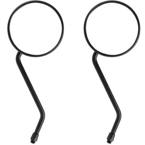 1 paire de rétroviseurs arrière universels pour motos, filetage 10 mm, noir arrondi (1/4)