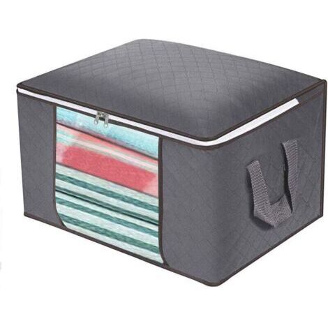 Sac de rangement pliable pour vêtements, grand format, avec poignée allongée et fermeture éclair robuste, respirant et respectueux de l'environnement (1/4)