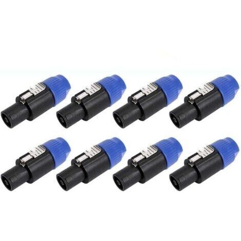 Lot de 8 Connecteurs Audio Prise Haut-Parleur 4 Pôles Verrouillage Torsadé Compatible Speakon NL4FC NL4FX NLT4X (1/4)
