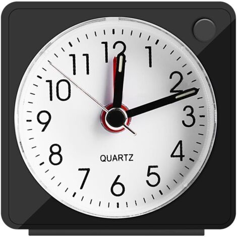 Réveil Analogique Silencieux, Petite Réveil De Voyage Silencieux avec Snooze et Lumière, Réveils Analogiques à Quartz pour Chambre à Coucher Bureau Voyage (1/4)