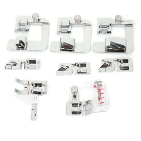 8 Pcs Machine À Coudre Presser Set Couture Artisanat Plat Ourlage Presse Pied Kit Kit Machine À Coudre Accessoires (1/4)