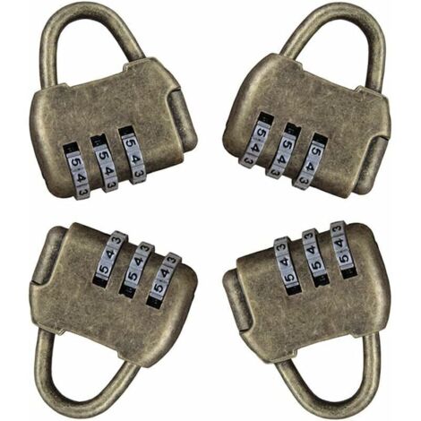 4 Pièces Cadenas Code Cadenas Casier Code Cadenas Antivol à Combinaison 3 Chiffres Rétro Serrure À Combinaison Cadenas Vintage Porte Exterieur Cadenas de Securite Sans Cle (1/4)