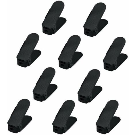Empileur de Chaussures 20 Pièce Réglable en Hauteur sur 3 Niveaux, Ensemble de Supports Antidérapants en Plastique pour Organiser les Chaussures, Noir (1/4)