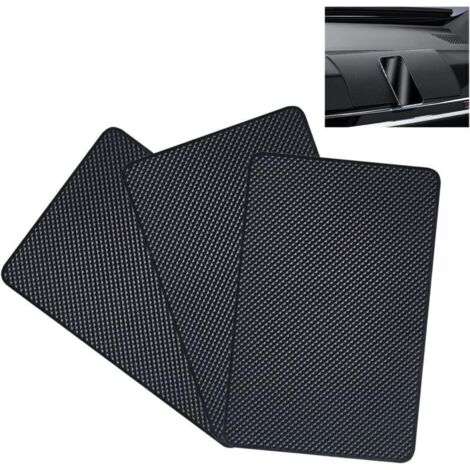 Lot de 3 tapis antidérapants pour tableau de bord de voiture, 27 x 15 mm, en gel, adhésifs et réutilisables, pour téléphones, accessoires de voiture, lunettes et autres objets de décoration. (1/4)
