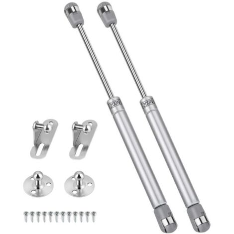 Lot de 2 Vérin à Gaz, 200N / 20kg Verin Meuble Ressort Amortisseurs à Gaz avec Vis, Verin Hydraulique Levage de Porte Armoire Cuisine Placard (1/4)