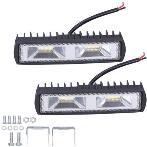 Paire de Barres Lumineuses de Travail 12led 36W 12-24V, Projecteurs pour Moto, Camion, Bateau, Tracteur, Remorque Tout-terrain. (1/4)