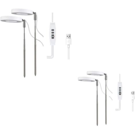 Élèvent Lumière Plantes,Lampe de Croissance LED à Spectre Complet Réglable en Hauteur pour Petites Plantes,9 Luminosité Réglable, Rotatif à 180° & Minuterie Marche(Pack de 2 têtes × 2) (1/4)