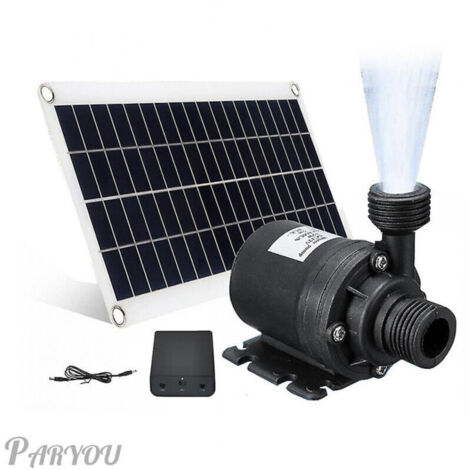 Pompe à eau solaire 50w 800l/h Dc12v, pompe de fontaine à eau solaire à faible bruit, fontaine d'eau familiale pour jardin