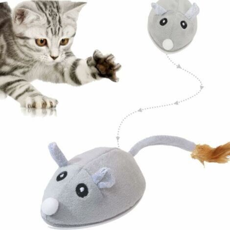 Souris jouet électrique pour chat, jouet souris, jouets pour chat, souris jouet pour chat, souris jouet interactive avec câble USB pour chats qui courent et s'ennuient (1/4)