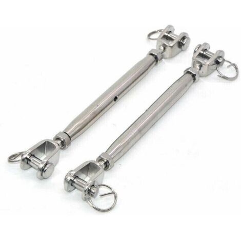 Lot de 2 tendeurs à mâchoires M6 en acier inoxydable 304 avec fermoir magnétique,tendeur de câble en acier inoxydable, tendeur fil avec embouts soudés et fermés,Vis de fermeture en inox Tendeur de boul (1/4)
