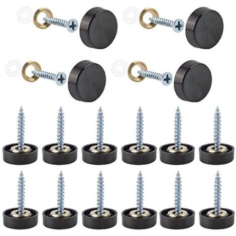 12 Pièces Inoxydable Miroir Décoratif Boulon, Clous De Miroir Polis, Vis De Miroir 19mm En Acier Inoxydable, Vis Décoratives Miroir (1/4)
