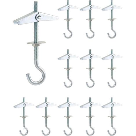 12 Pièces Crochets De Plafond, M5x90mm, Acier Au Carbone, Plantes Suspendues, Pour Plafonds En Plaques De Plâtre (1/4)