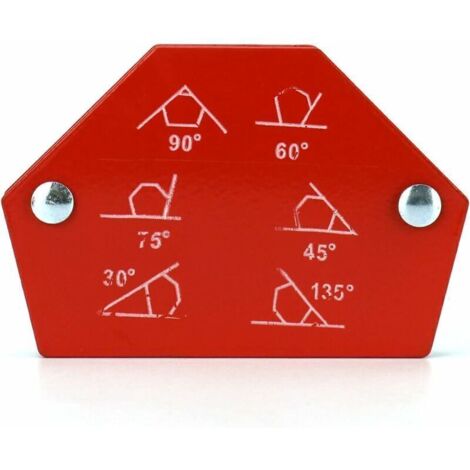 6 Pièces Aimant Soudure, Positionneur Soudure Magnétique Angle Soudure 30°/45°/60°/75°/90°/105°/120°/135°, Force de Maintien 6,8kg/15lbs - 11,3kg/25lbs (1/4)