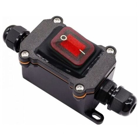 Interrupteur à bascule étanche IP65, 220 V CA, DPST, 4 bornes avec LED rouge, double entrée et sortie, H-K062-KCD4-201N-RW-220V-LS (1/3)