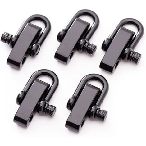 Lot de 10 fermoirs paracorde en forme de D pour bracelets de survie en plein air - Noir (1/4)
