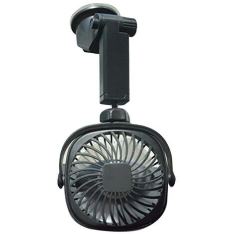 Ventilateur de Voiture Rechargeable USB avec Aspiration 360 Vitesses de Rotation Refroidissement Portable Silencieux pour le Voyage (BLACK). (1/4)