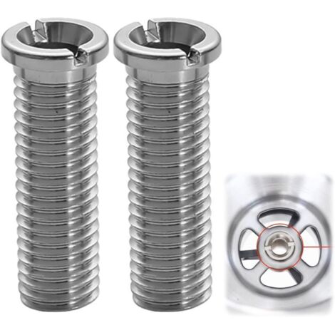2 Pièces Vis Creuses Pour Éviers,Vis Creuse M12 x 35 mm en Acier Inoxydable,Vis Accessoires de Bouchon de Crépine de Panier D'Évier Pour Cuisine,Convient Pour Éviers de Cuisine et de bar,Évier à Tamis (1/4)