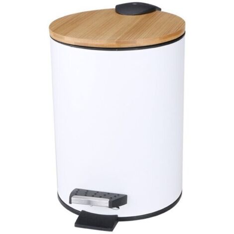 Poubelle à cosmétiques en métal 3L, poubelle de salle de bain avec couvercle, poubelle de salle de bain avec mécanisme de fermeture en douceur (Beige 3L) (1/4)