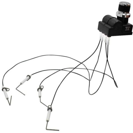 Kit d'allumage pour gril - Quatre sorties avec bougie d'allumage - avec du fil : (Quatre électrodes) (1/4)